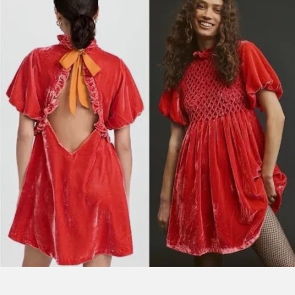 Free People Gum Drop Mini Dress Apricot